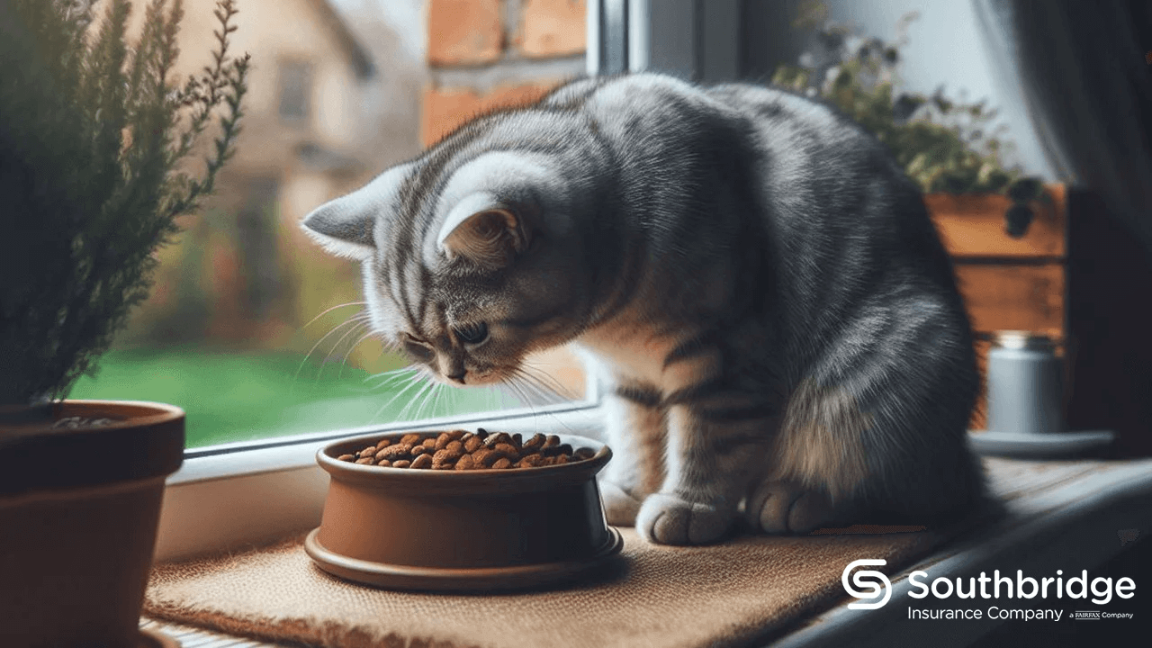Gato comiendo