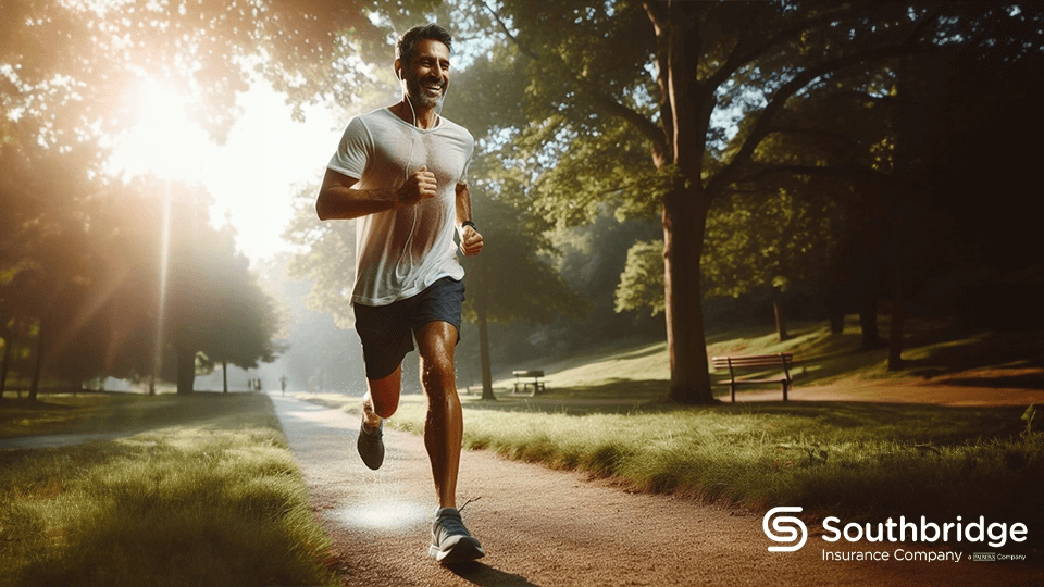 Hombre corriendo en el parque
