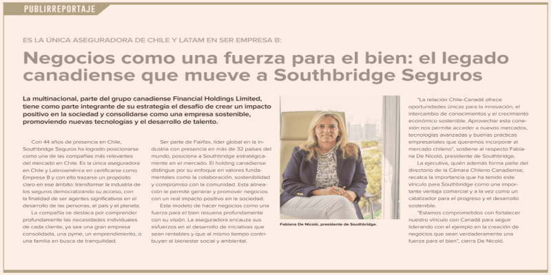 Negocios como una fuerza para el bien: el legado canadiense que mueve a Southbridge Seguros