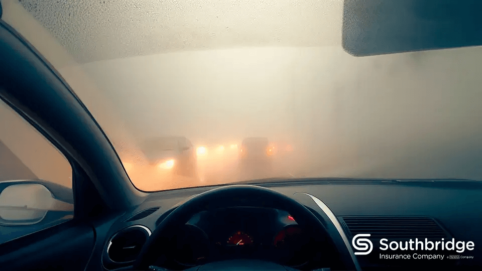 neblina en carretera mientras conduce